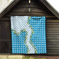 Blue Hawaii Palaka Quilt Maile Pikake Honohono Orchid Lei LT05 - Polynesian Pride