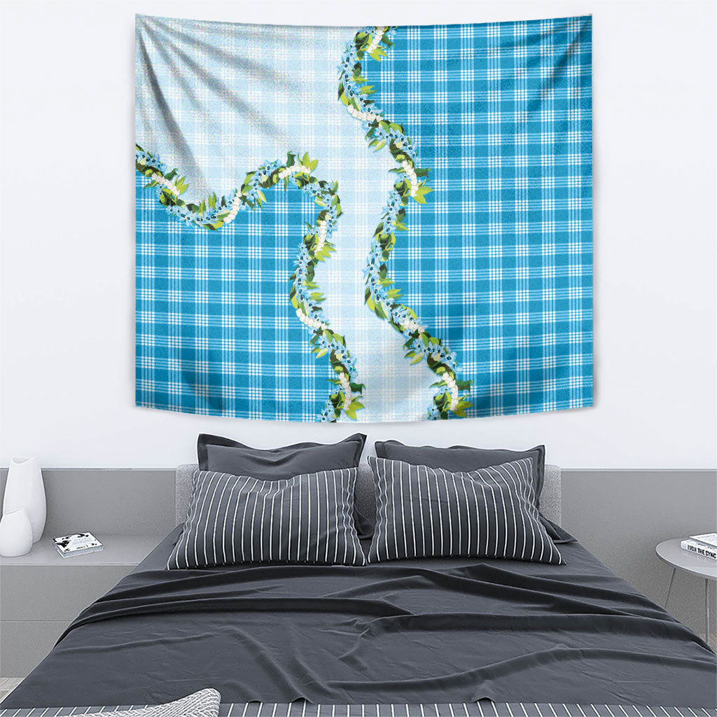 Blue Hawaii Palaka Tapestry Maile Pikake Honohono Orchid Lei LT05 - Polynesian Pride