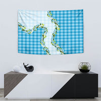 Blue Hawaii Palaka Tapestry Maile Pikake Honohono Orchid Lei LT05 - Polynesian Pride