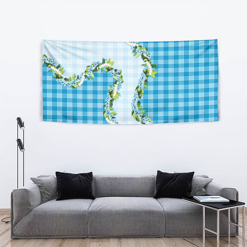 Blue Hawaii Palaka Tapestry Maile Pikake Honohono Orchid Lei LT05 - Polynesian Pride