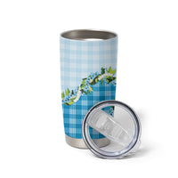 Blue Hawaii Palaka Tumbler Cup Maile Pikake Honohono Orchid Lei LT05 - Polynesian Pride