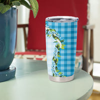 Blue Hawaii Palaka Tumbler Cup Maile Pikake Honohono Orchid Lei LT05 - Polynesian Pride