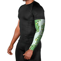 Green Hawaii Palaka Arm Sleeves Maile Pikake Honohono Orchid Lei LT05 - Polynesian Pride