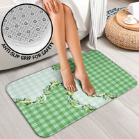 Green Hawaii Palaka Bathroom Set Maile Pikake Honohono Orchid Lei