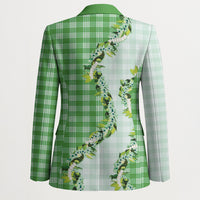 Green Hawaii Palaka Blazer Maile Pikake Honohono Orchid Lei