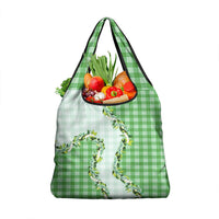 Green Hawaii Palaka Grocery Bag Maile Pikake Honohono Orchid Lei LT05 1-pack One Size Green - Polynesian Pride