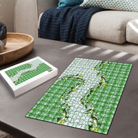 Green Hawaii Palaka Puzzle Maile Pikake Honohono Orchid Lei