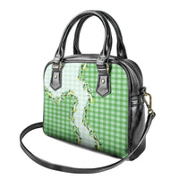 Green Hawaii Palaka Shoulder Handbag Maile Pikake Honohono Orchid Lei LT05 - Polynesian Pride
