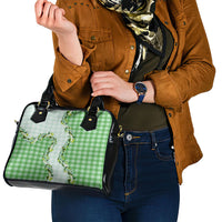 Green Hawaii Palaka Shoulder Handbag Maile Pikake Honohono Orchid Lei LT05 - Polynesian Pride