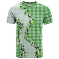 Green Hawaii Palaka T Shirt Maile Pikake Honohono Orchid Lei LT05 Green - Polynesian Pride