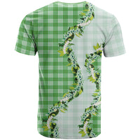 Green Hawaii Palaka T Shirt Maile Pikake Honohono Orchid Lei LT05 - Polynesian Pride