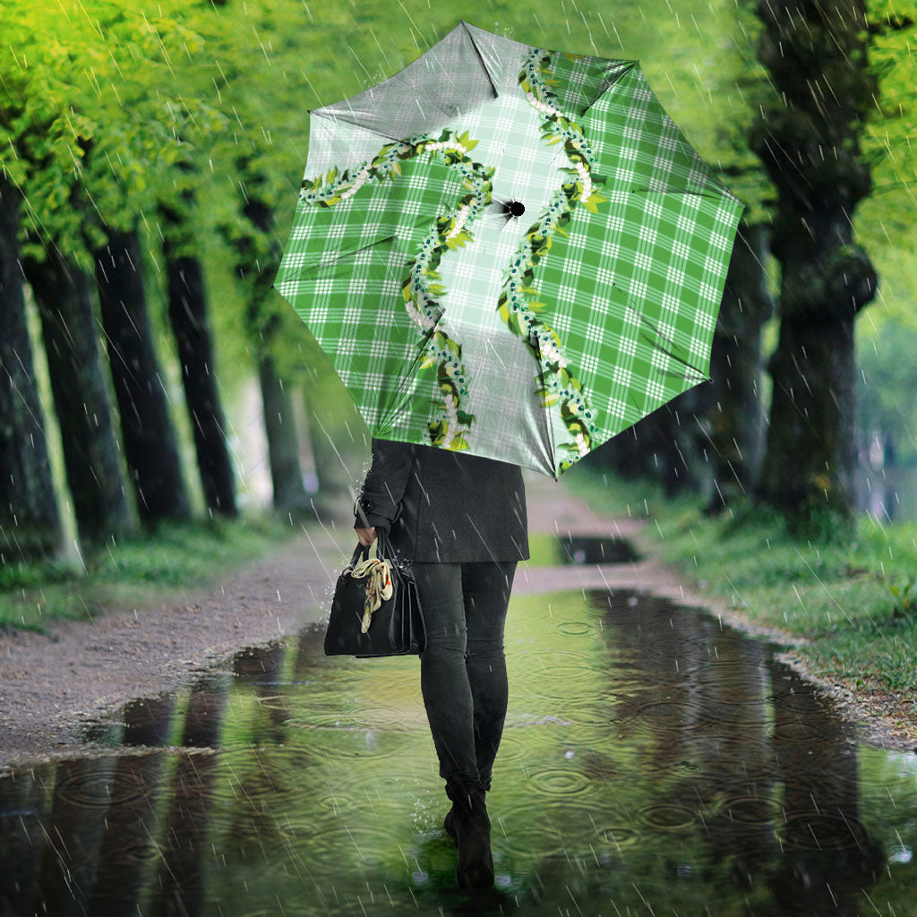 Green Hawaii Palaka Umbrella Maile Pikake Honohono Orchid Lei