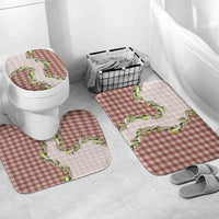 Mocha Hawaii Palaka Bathroom Set Maile Pikake Honohono Orchid Lei