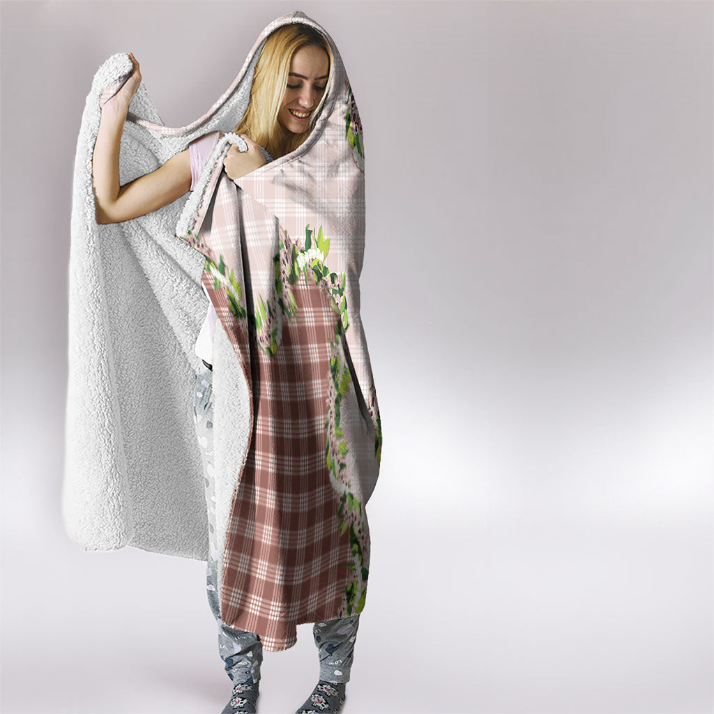 Mocha Hawaii Palaka Hooded Blanket Maile Pikake Honohono Orchid Lei LT05 - Polynesian Pride