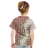 Mocha Hawaii Palaka Kid T Shirt Maile Pikake Honohono Orchid Lei LT05 - Polynesian Pride