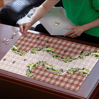 Mocha Hawaii Palaka Puzzle Maile Pikake Honohono Orchid Lei LT05 - Polynesian Pride