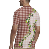 Mocha Hawaii Palaka Rugby Jersey Maile Pikake Honohono Orchid Lei LT05 - Polynesian Pride