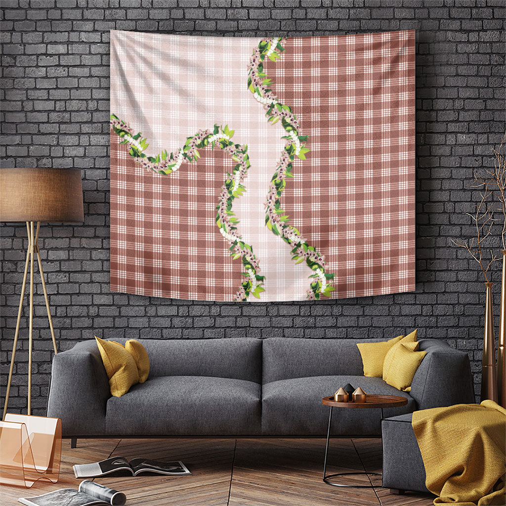 Mocha Hawaii Palaka Tapestry Maile Pikake Honohono Orchid Lei LT05 Mocha - Polynesian Pride