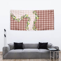 Mocha Hawaii Palaka Tapestry Maile Pikake Honohono Orchid Lei