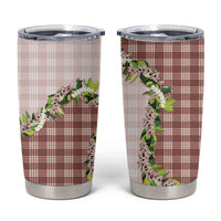 Mocha Hawaii Palaka Tumbler Cup Maile Pikake Honohono Orchid Lei LT05 Mocha - Polynesian Pride