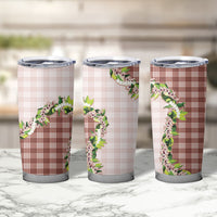 Mocha Hawaii Palaka Tumbler Cup Maile Pikake Honohono Orchid Lei LT05 - Polynesian Pride