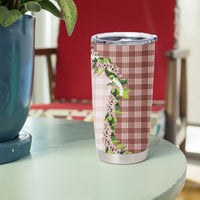 Mocha Hawaii Palaka Tumbler Cup Maile Pikake Honohono Orchid Lei LT05 - Polynesian Pride
