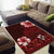 Hawaii Hibiscus With Oxblood Polynesian Pattern Area Rug