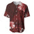 Hawaii Hibiscus With Oxblood Polynesian Pattern Baseball Jersey