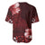 Hawaii Hibiscus With Oxblood Polynesian Pattern Baseball Jersey