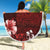 Hawaii Hibiscus With Oxblood Polynesian Pattern Beach Blanket