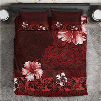 Hawaii Hibiscus With Oxblood Polynesian Pattern Bedding Set LT05 Red - Polynesian Pride