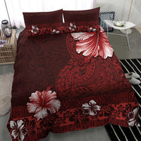 Hawaii Hibiscus With Oxblood Polynesian Pattern Bedding Set LT05 - Polynesian Pride