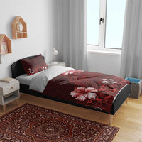 Hawaii Hibiscus With Oxblood Polynesian Pattern Bedding Set LT05 - Polynesian Pride