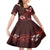 Hawaii Hibiscus With Oxblood Polynesian Pattern Family Matching Long Sleeve Bodycon Dress and Hawaiian Shirt