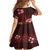 Hawaii Hibiscus With Oxblood Polynesian Pattern Family Matching Long Sleeve Bodycon Dress and Hawaiian Shirt