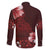 Hawaii Hibiscus With Oxblood Polynesian Pattern Family Matching Long Sleeve Bodycon Dress and Hawaiian Shirt