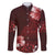 Hawaii Hibiscus With Oxblood Polynesian Pattern Family Matching Tank Maxi Dress and Hawaiian Shirt