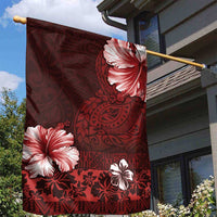 Hawaii Hibiscus With Oxblood Polynesian Pattern Garden Flag LT05 - Polynesian Pride