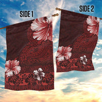 Hawaii Hibiscus With Oxblood Polynesian Pattern Garden Flag LT05 - Polynesian Pride