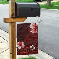 Hawaii Hibiscus With Oxblood Polynesian Pattern Garden Flag LT05 - Polynesian Pride