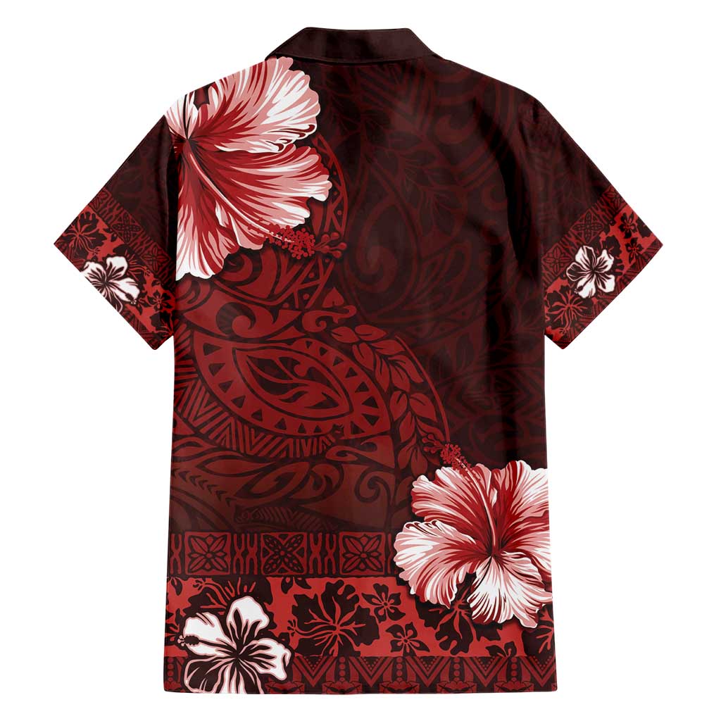 Hawaii Hibiscus With Oxblood Polynesian Pattern Hawaiian Shirt LT05 - Polynesian Pride