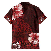 Hawaii Hibiscus With Oxblood Polynesian Pattern Hawaiian Shirt LT05 - Polynesian Pride