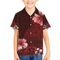 Hawaii Hibiscus With Oxblood Polynesian Pattern Hawaiian Shirt LT05 - Polynesian Pride