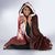 Hawaii Hibiscus With Oxblood Polynesian Pattern Hooded Blanket