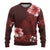 Hawaii Hibiscus With Oxblood Polynesian Pattern Ugly Christmas Sweater