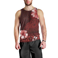Hawaii Hibiscus With Oxblood Polynesian Pattern Men Tank Top LT05 - Polynesian Pride