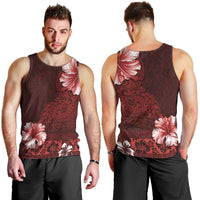 Hawaii Hibiscus With Oxblood Polynesian Pattern Men Tank Top LT05 - Polynesian Pride