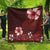 Hawaii Hibiscus With Oxblood Polynesian Pattern Quilt