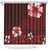 Hawaii Hibiscus With Oxblood Polynesian Pattern Shower Curtain