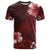 Hawaii Hibiscus With Oxblood Polynesian Pattern T Shirt